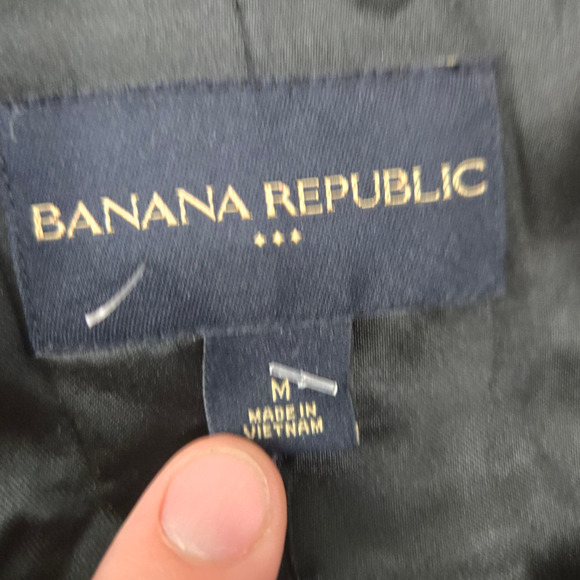 Banana Republic Wool Blend Herringbone Double Breasted Peacoat Jacket Size Med - Picture 3 of 9